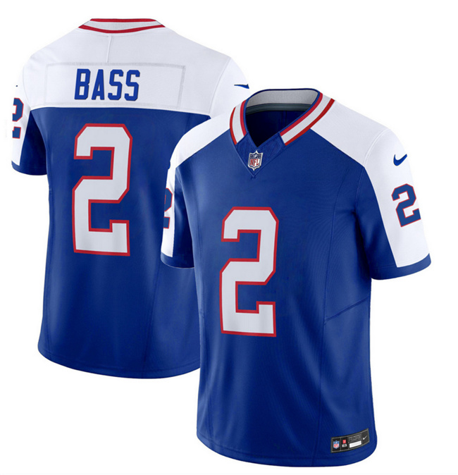Men's Buffalo Bills #2 Tyler Bass Blue/White 2023 F.U.S.E. Throwback Vapor Untouchable Limited Football Stitched Jersey